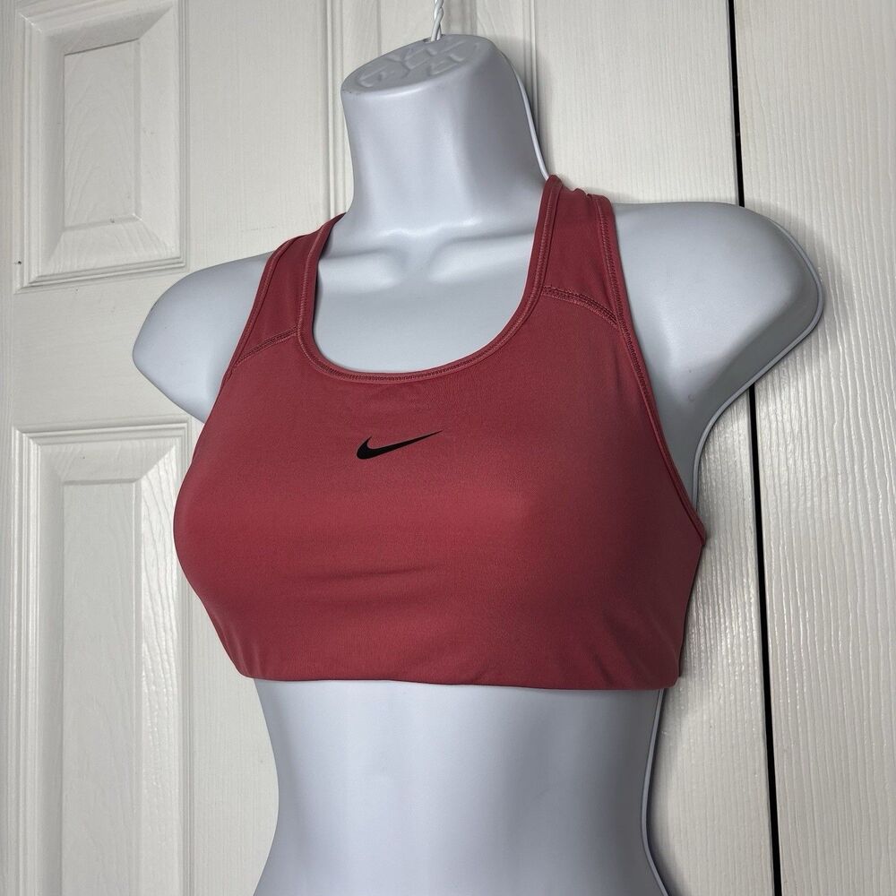 Nike Dri Fit Pink Sports Bra Size XS Athletic Workout Bra Logo